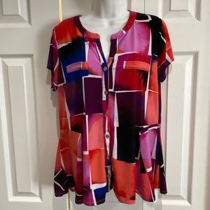 Dana Bachman Multicolored Button Down top L